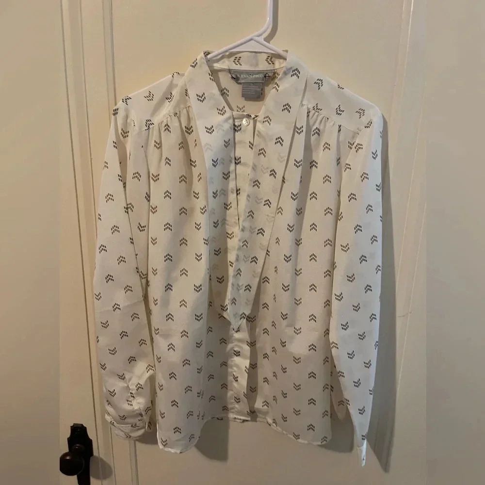 Evan Picone Vintage Neck Tie Blouse size 12